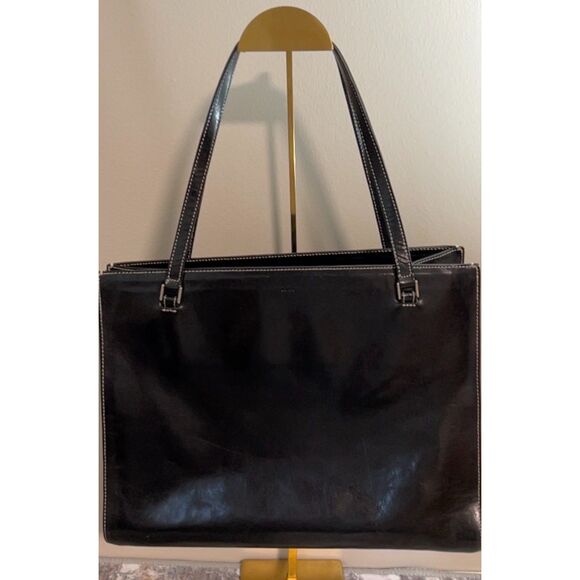 Vintage Kate Spade black patent leather shoulder/tote bag - Picture 3 of 13